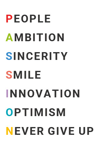 Sakata’s values are summarized in the word Passion